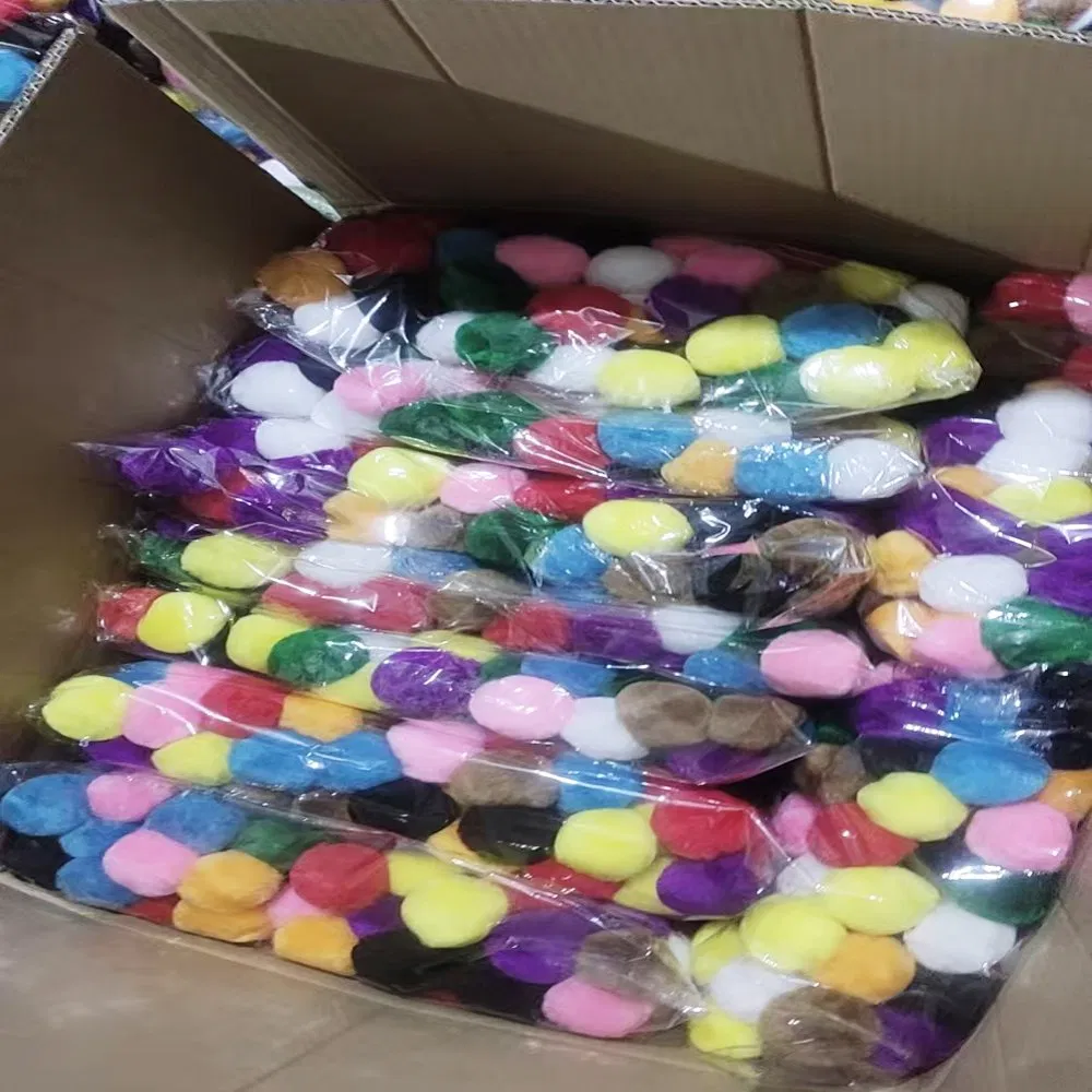 Precio de fábrica al por mayor de fibra de acrílico y poliéster, pompones, bola POM POM, juguetes educativos de juego STEM Montessori con informe de prueba CPC