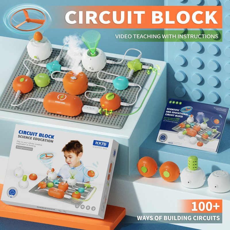 Conjunto de bloques de construcción electrónicos Xinbo Puzzle Power, juguetes de ciencia para entrenamiento STEM, experimento de construcción y modelo para niños