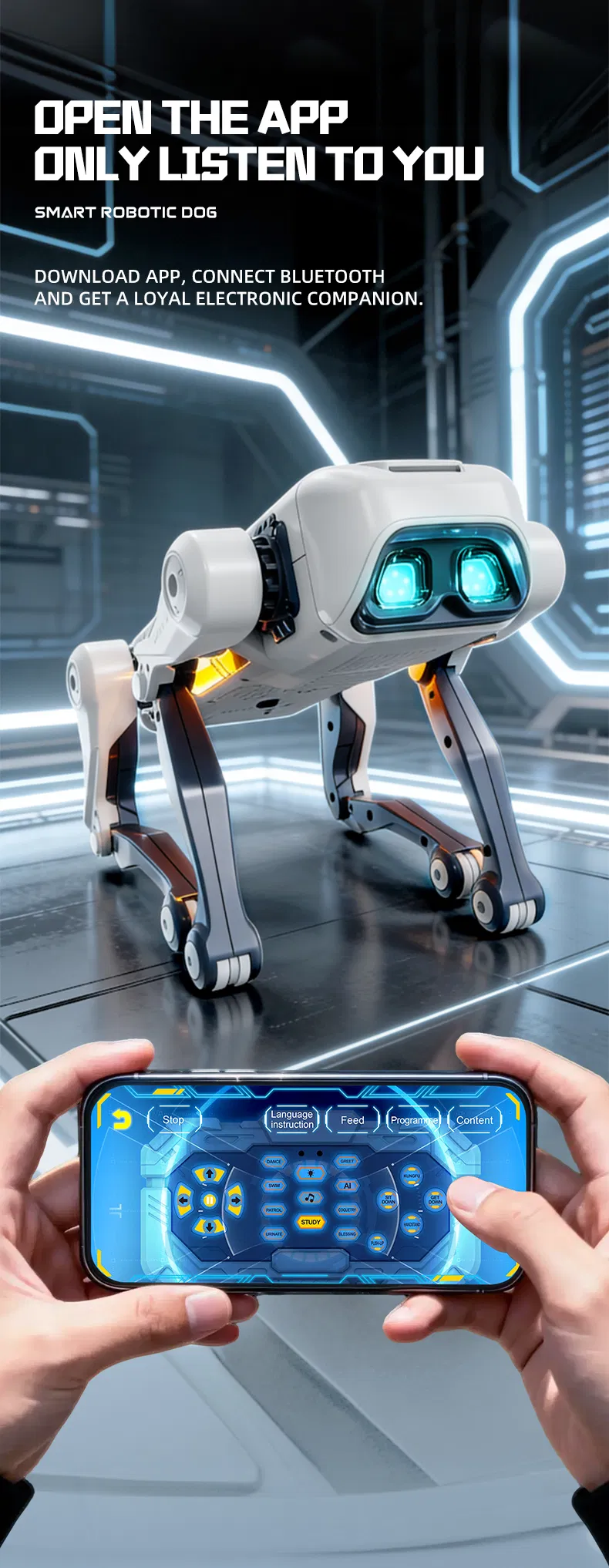 Perro robot RC detalle 6