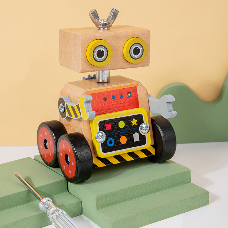Juguete educativo de madera kit de robots para aprender para niños