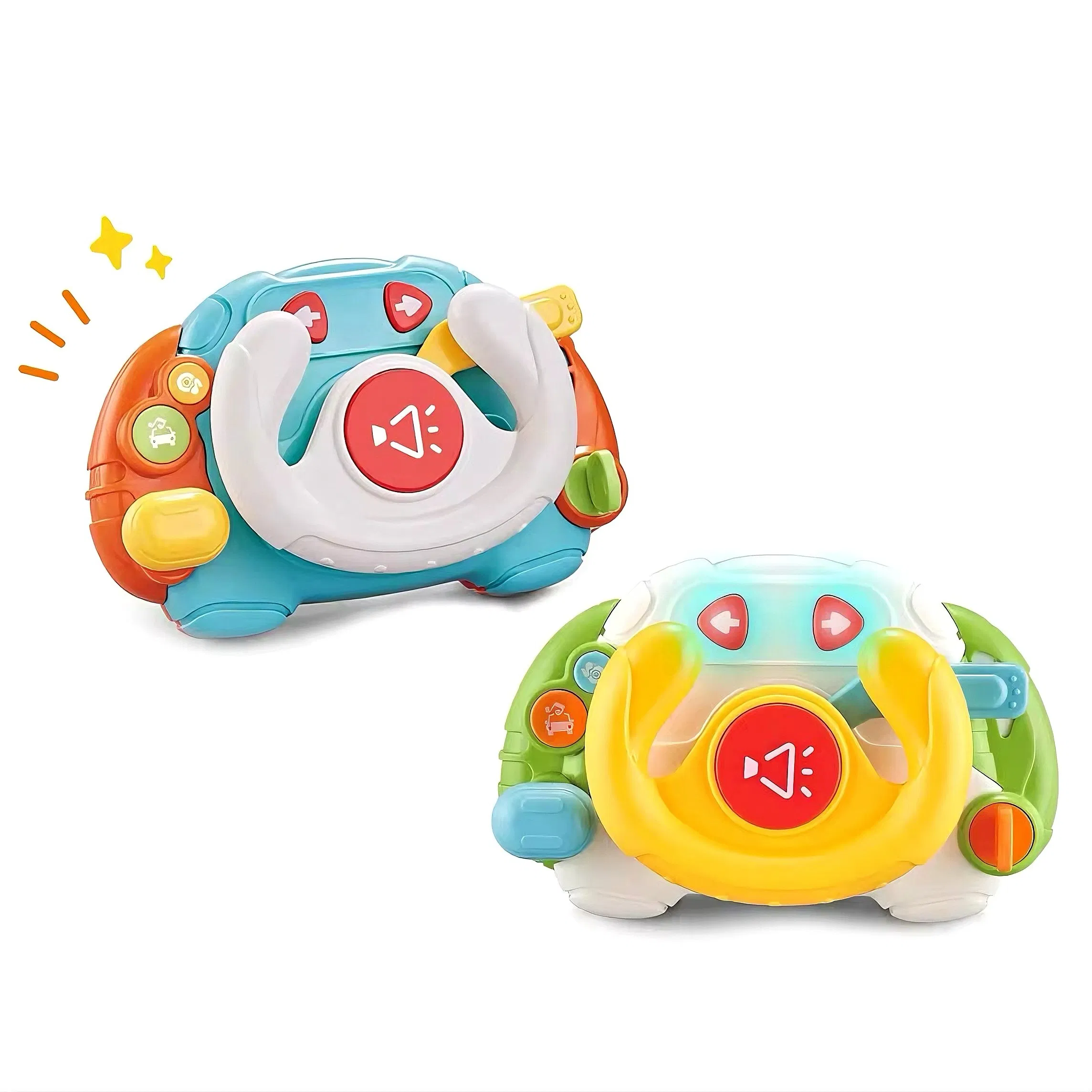 Juguete de música para bebés con volante, simulación de aprendizaje sensorial Montessori Xinbo, multifuncional con sonido y luces, para niños pequeños