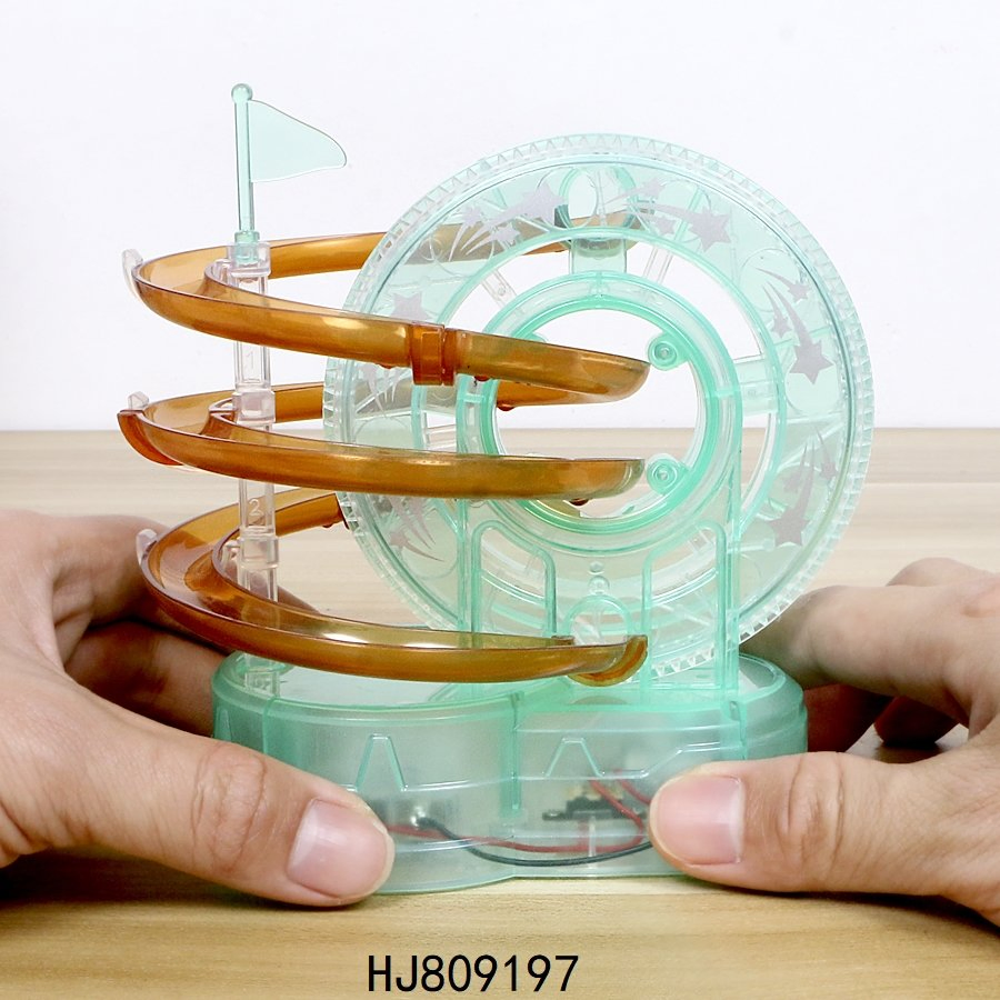 Juguete de educación temprana para niños, pista de rueda de la fortuna eléctrica, bola DIY, kit de ensamblaje experimental, rompecabezas, kit de aprendizaje interactivo creativo para niños