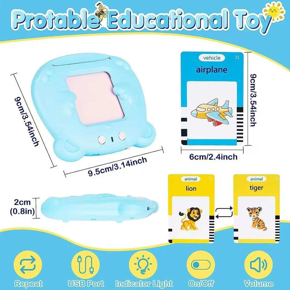 Juguetes para bebés tarjetas de flash que hablan para niños juguete educativo de aprendizaje temprano con sonidos de audio desarrollo del lenguaje Montessori tarjetas de flash para niños juguetes