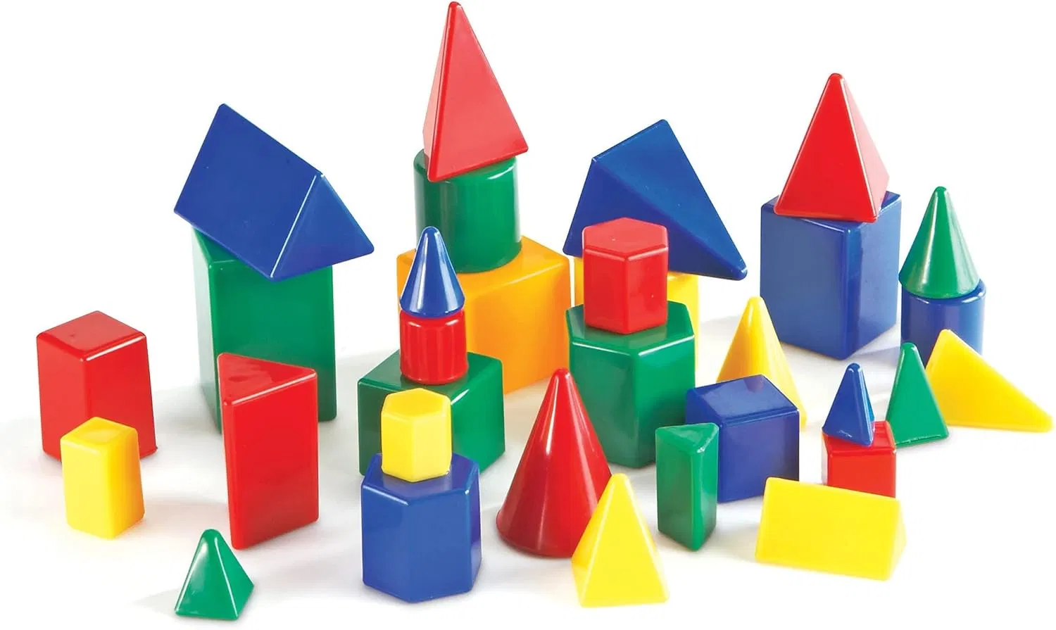 Juguete de matemáticas multicolor de plástico para niños 3D formas sólidos geométricos aprendizaje de geometría juguetes educativos