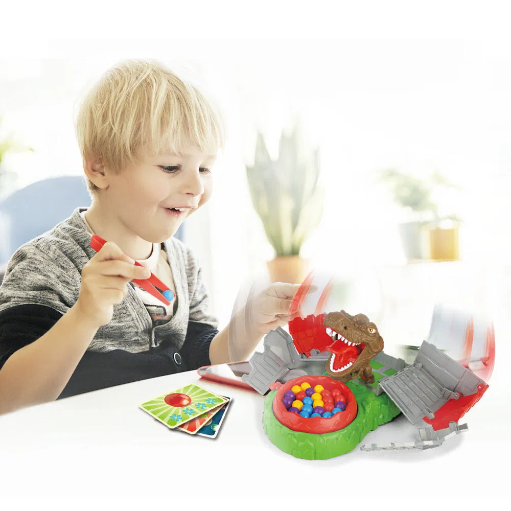 Juego de mesa educativo de venta caliente, juguete interactivo de precaución de Halloween con dinosaurios