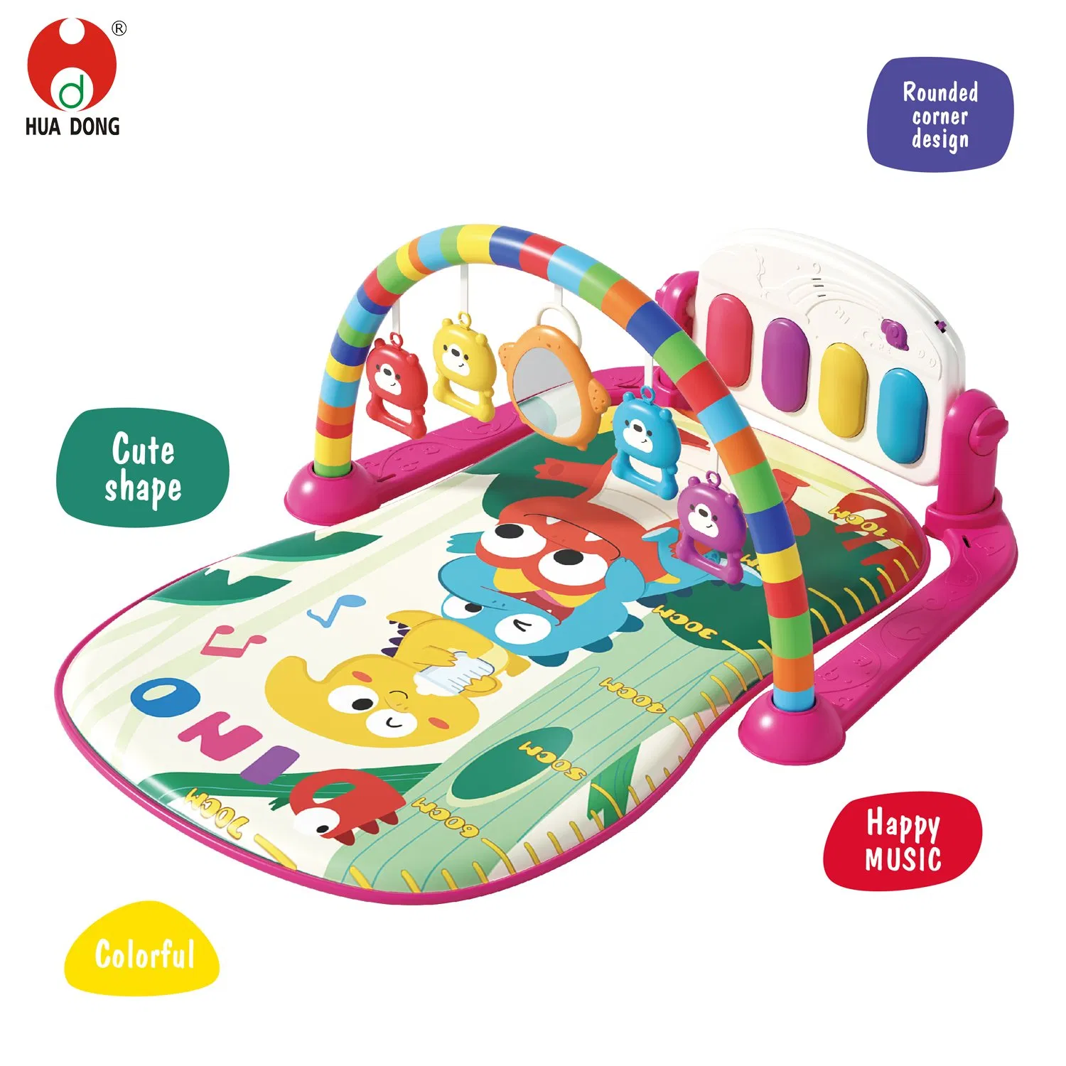Juguete educativo de fábrica de China, piano de pedales para niños, juguete musical con luces y sonido para niños, regalo interactivo para niños, alfombra de juego con rack de fitness