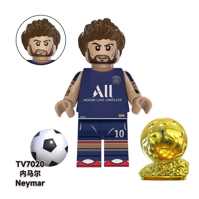 Juguete educativo de rompecabezas de jugador de fútbol Neymar figura de bloques de construcción mini de plástico (TV6503)