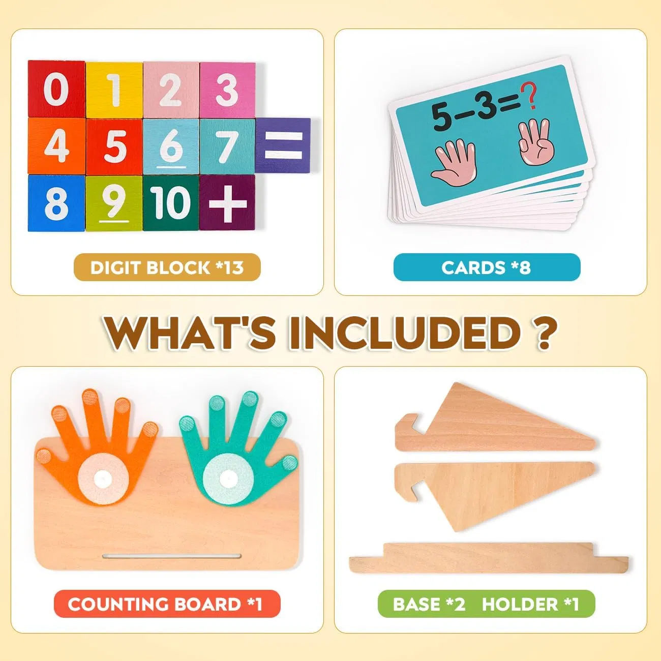 Juguetes de Aprendizaje para Preescolar para Niños Pequeños 2-4 Manipulativos Educativos de Matemáticas Bloques de Conteo de Números para Niños 3-5 Años Regalo de Cumpleaños para Niños y Niñas