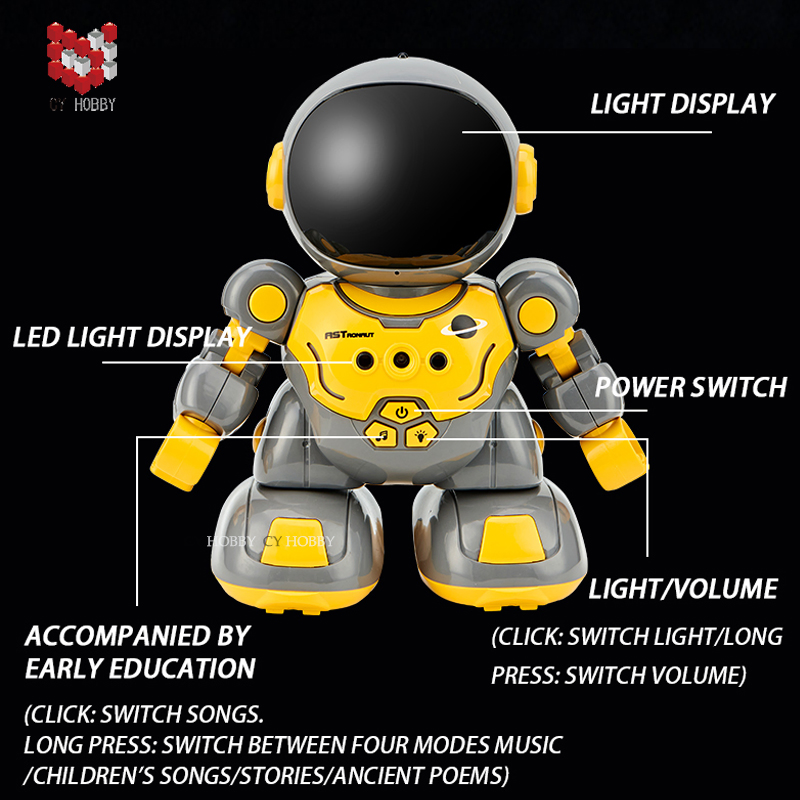 Robot de juguete inteligente interactivo con luz y sonido para niños, juguetes de robot RC, juguetes para niños, juguetes educativos, regalo de juguete