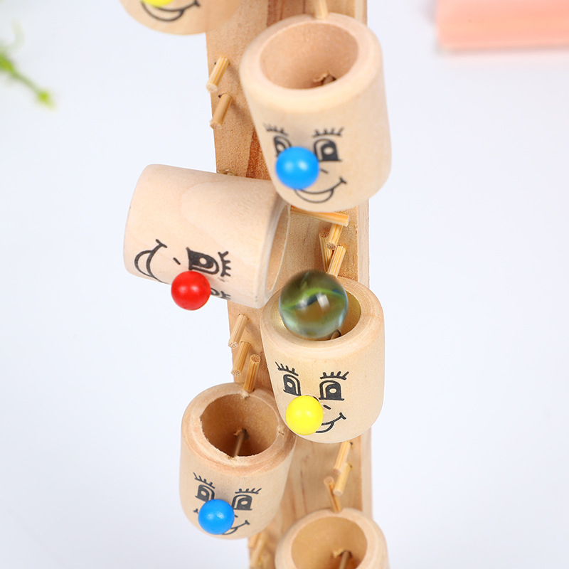 Juguetes interactivos de madera para bebés; juguetes educativos para niños, mesa invertida de mármol de payaso