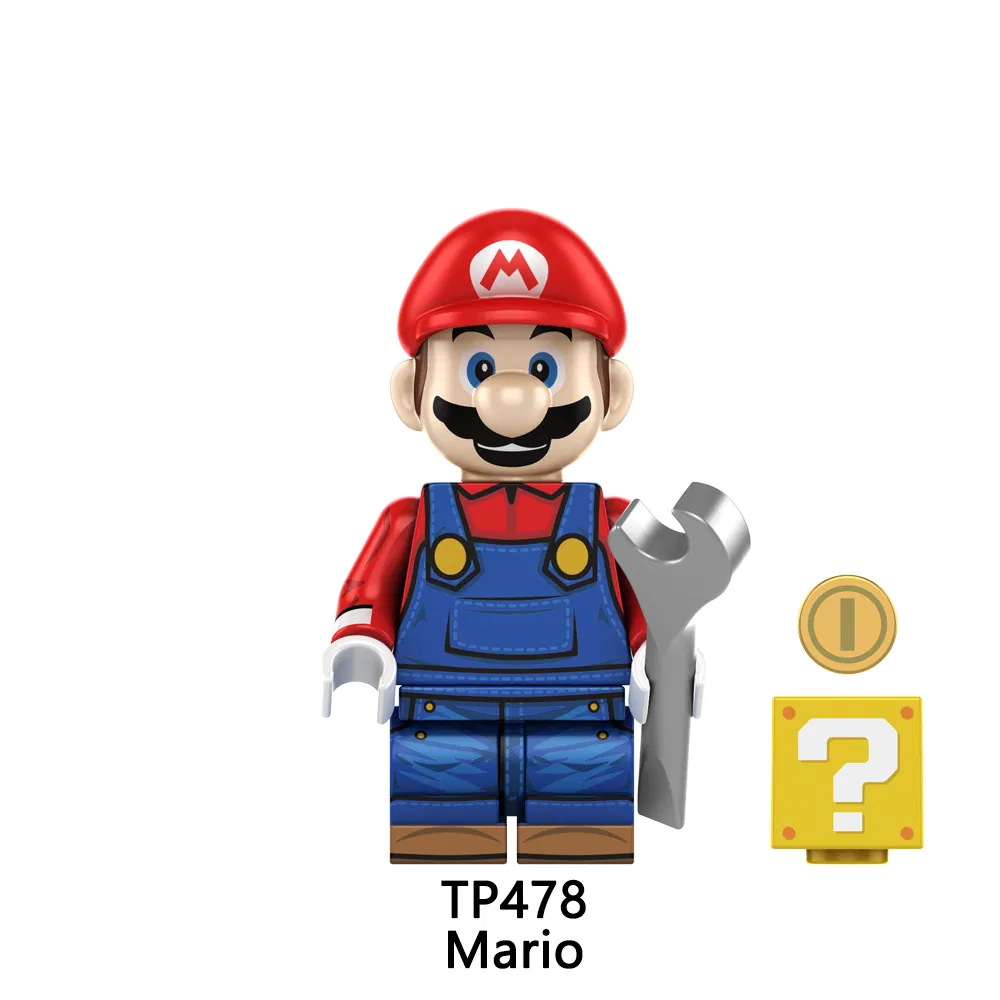Figuras de Mario Yoshi Minifiguras de dibujos animados juguete educativo de bloques de construcción mini figura de plástico (TP1059)