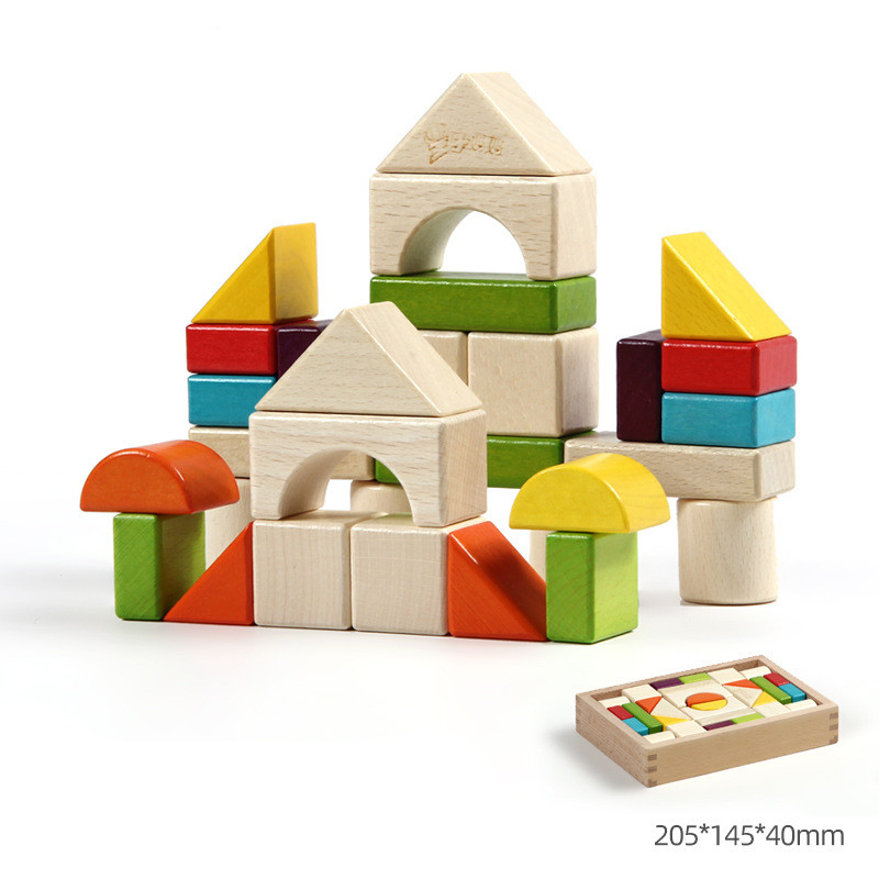 Bloques de Madera Coloridos Puzzle Desarrollo Juguetes de Educación Temprana