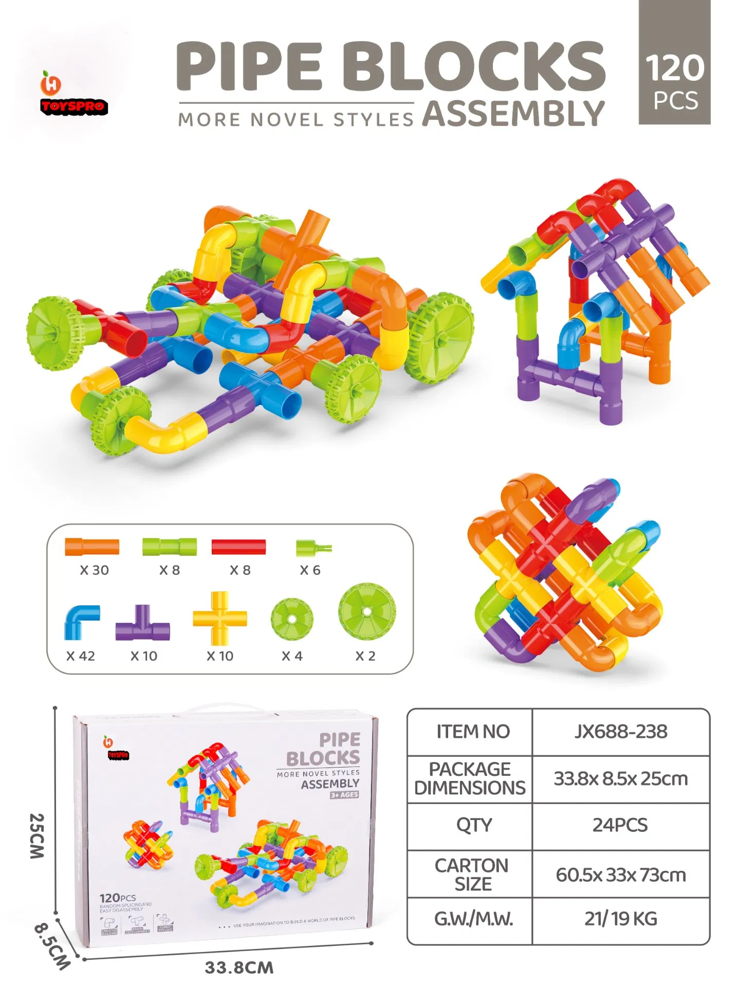 Bloques de Construcción Juguete, 12 Piezas Juguetes Sensoriales de Tubo Creativo, Set de Construcción para Construir Bicicleta, Tanque, Scootie, Habilidades Motoras Diseño Educativo Sin Fin