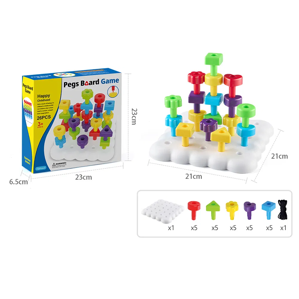 Venta caliente al por mayor de juegos educativos Montessori para niños, juegos para padres e hijos, juego de apilamiento DIY, bloques de equilibrio, juguetes