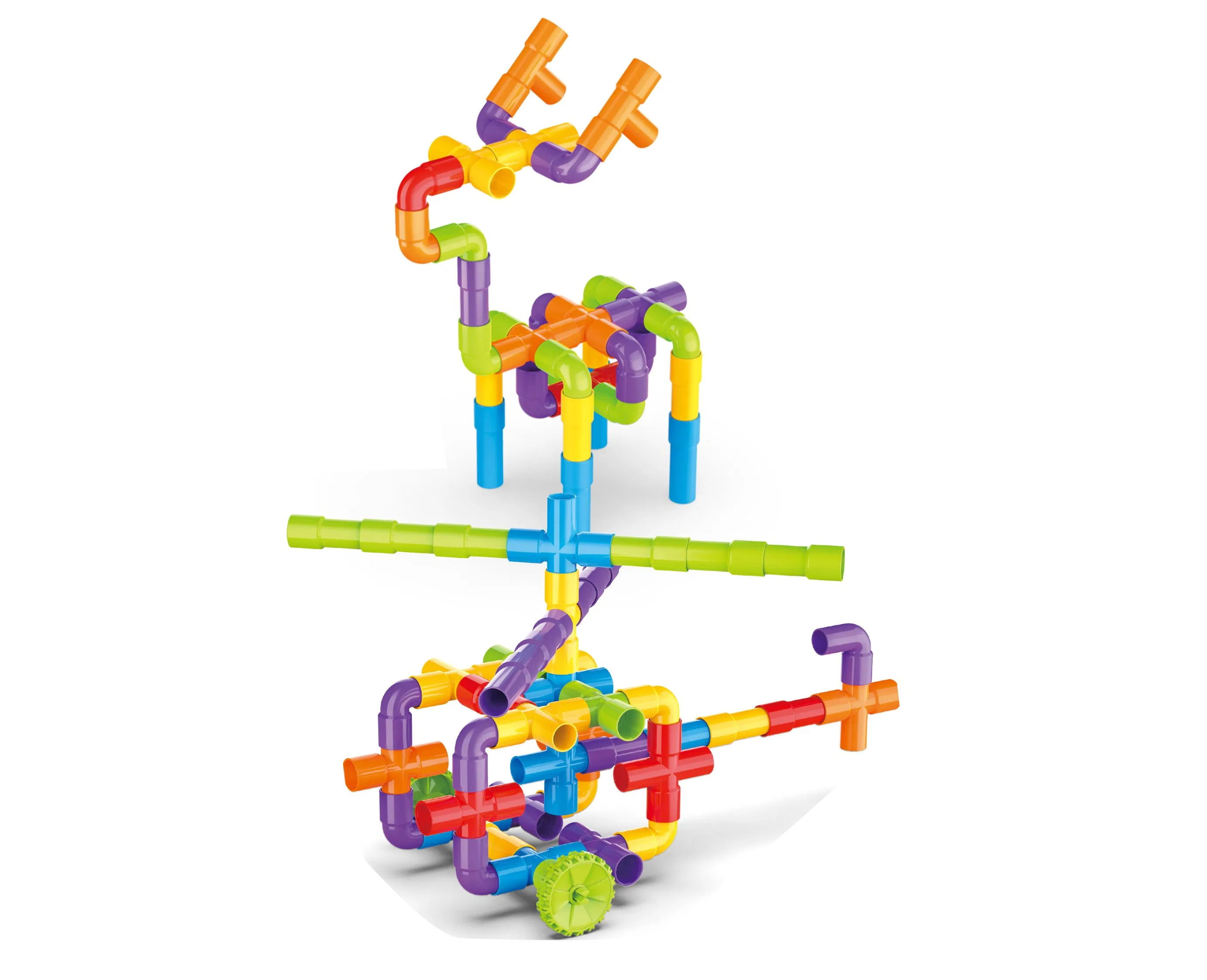 Juguetes educativos para niños, kit de construcción de tubos creativos con cerraduras, sets de construcción de tuberías, juguetes de aprendizaje para preescolar, regalo para niños y niñas 3+, 220PCS