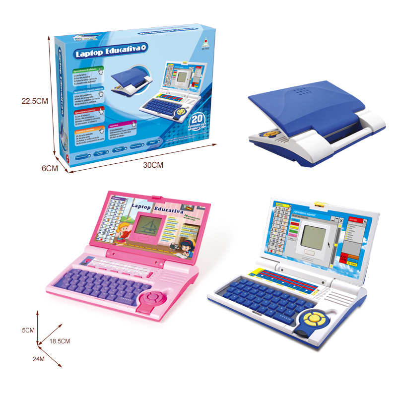 Juguetes para niños Montessori de aprendizaje temprano, computadora portátil educativa, máquina de aprendizaje de idiomas, juguete en español