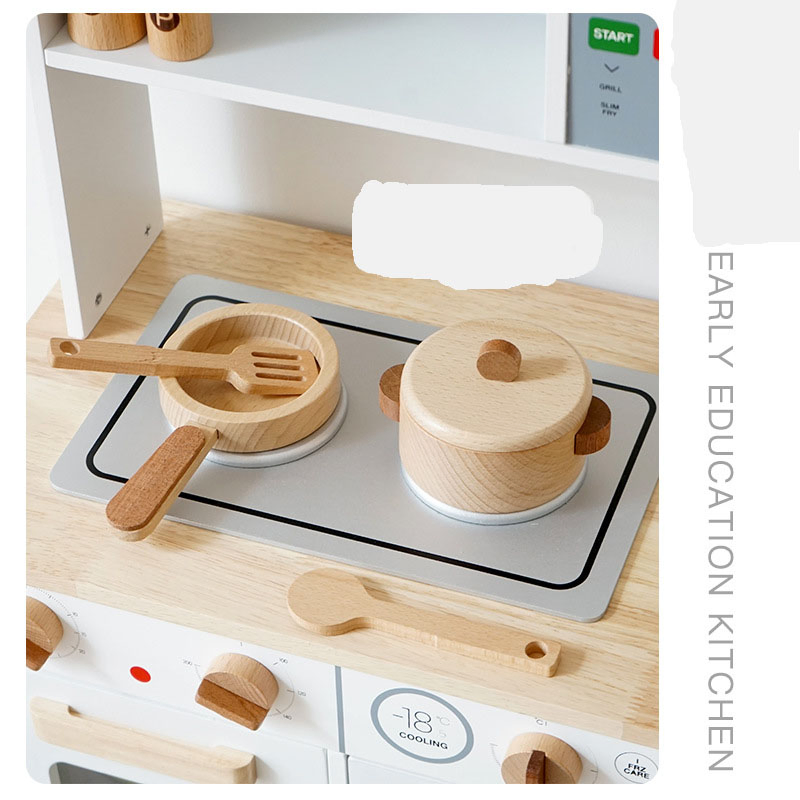 Juguete educativo seguro para niños, juguetes de cocina de madera para diversión familiar