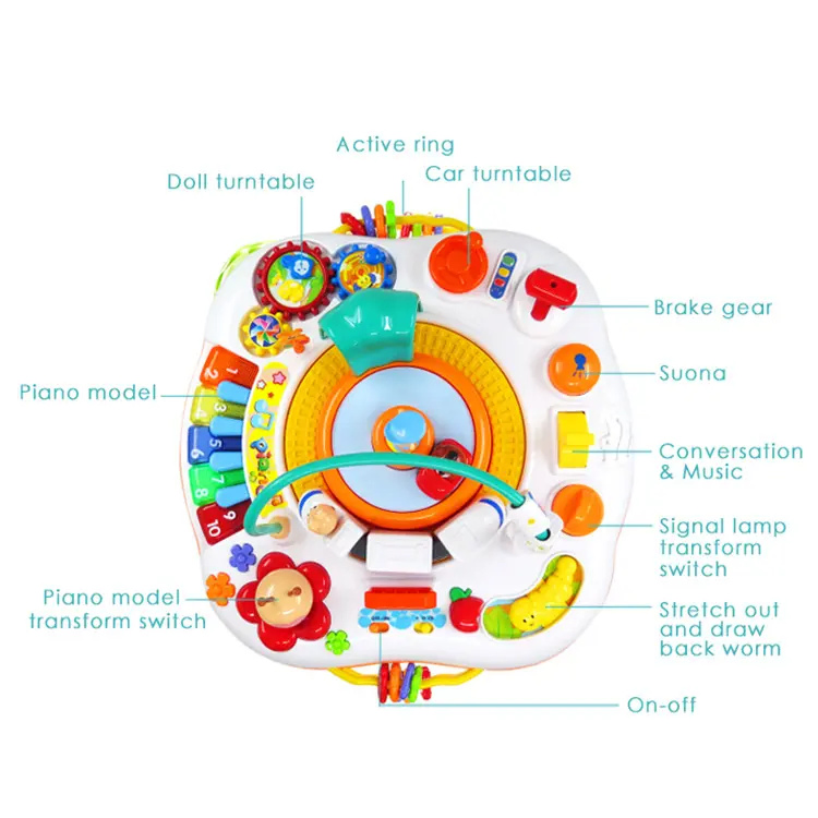 Mesa de actividades multifuncional para bebés, juguetes de estudio para la infancia para el desarrollo temprano del cerebro