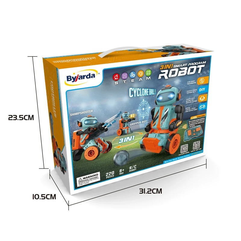 Xinbo 3 en 1 Programación STEM Educativa Ensamblaje Juguete de Robot Control Remoto