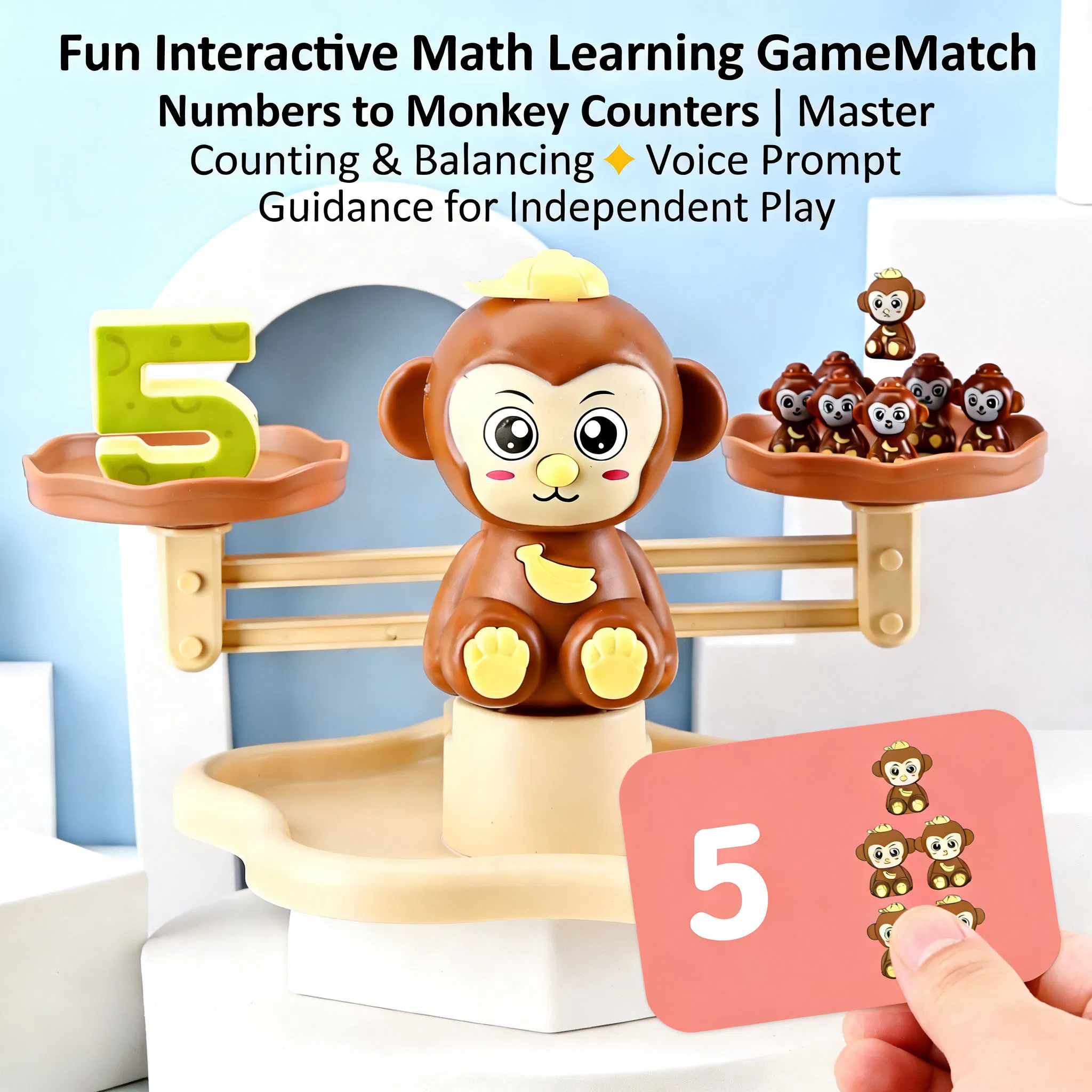 Balanza digital AiJH de dinosaurio y mono, materiales de aprendizaje sensorial para preescolar, juguetes educativos de matemáticas