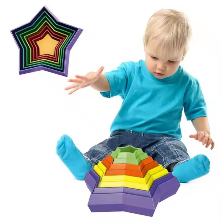 Juguetes educativos apilables para niños, juego de rompecabezas mágico colorido 3D Juego de apilamiento mágico para el aprendizaje temprano y el desarrollo cerebral