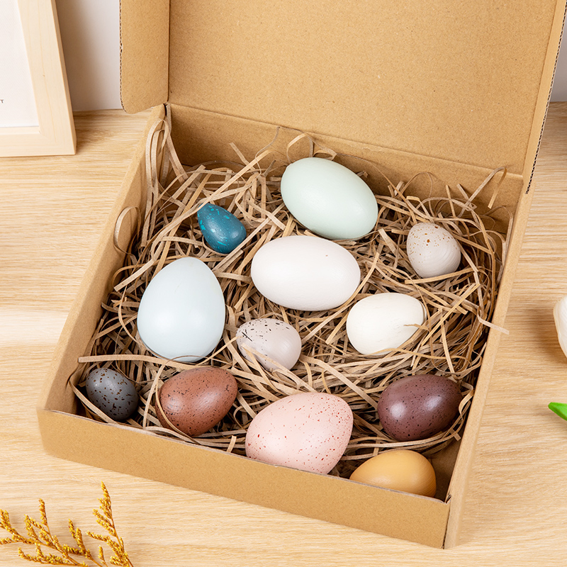 Conjunto de Huevos de Madera para Aula de Preescolar Juguete Educativo para Aprendizaje Sensorial