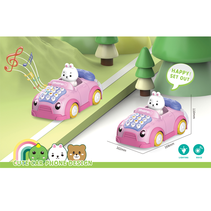 2026 Juguete promocional educativo de plástico para bebés, teléfono eléctrico de dibujos animados para niños, coche de aprendizaje