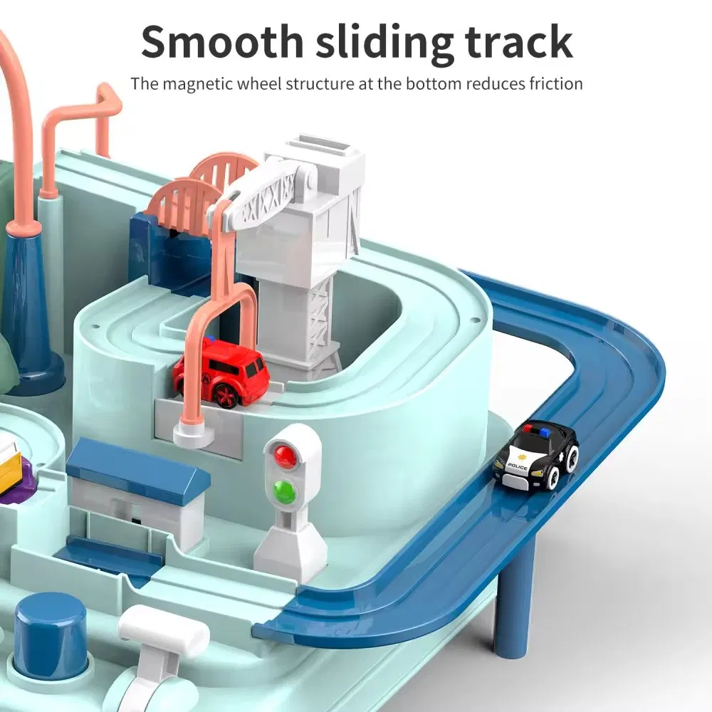 Conjunto de juguete de pista de carreras educativa interactiva con coches en miniatura