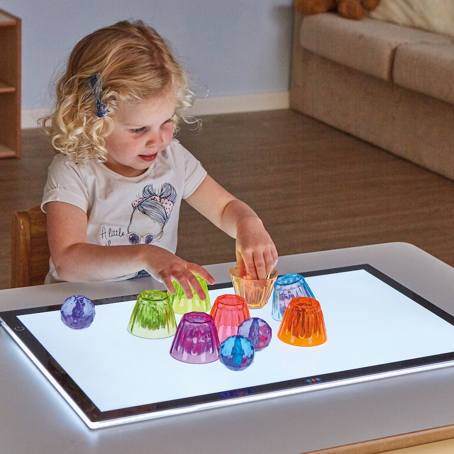 Cambio de color RGB Juego sensorial Panel de luz LED brillante Mesa de luz grande para niños Juguetes de aprendizaje STEM y en casa