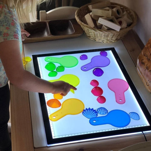 Cambio de color RGB Juego sensorial Panel de luz LED brillante Mesa de luz grande para niños Juguetes de aprendizaje STEM y en casa