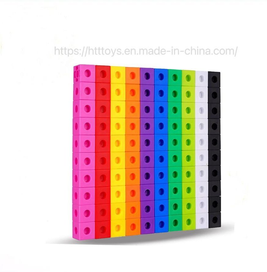 100PCS 10 Colores Cubos Plásticos Enlazables de Conteo para Niños Juguetes Educativos Fabricante