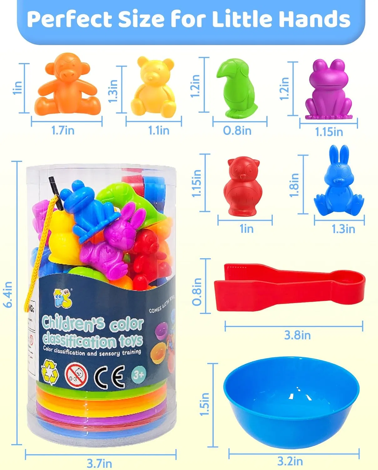Contando Juguetes de Animales para Niños Actividades de Aprendizaje en Preescolar Sensory Educativas