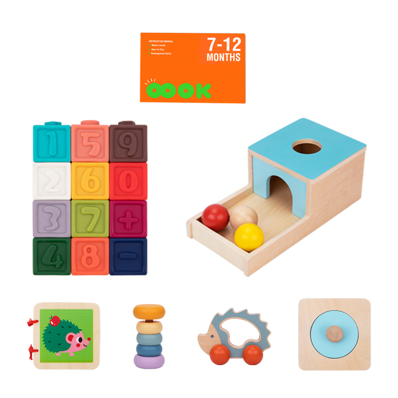 Caja Educativa Temprana Juguete de Madera Montessori para Niños Pequeños 7-12 Meses