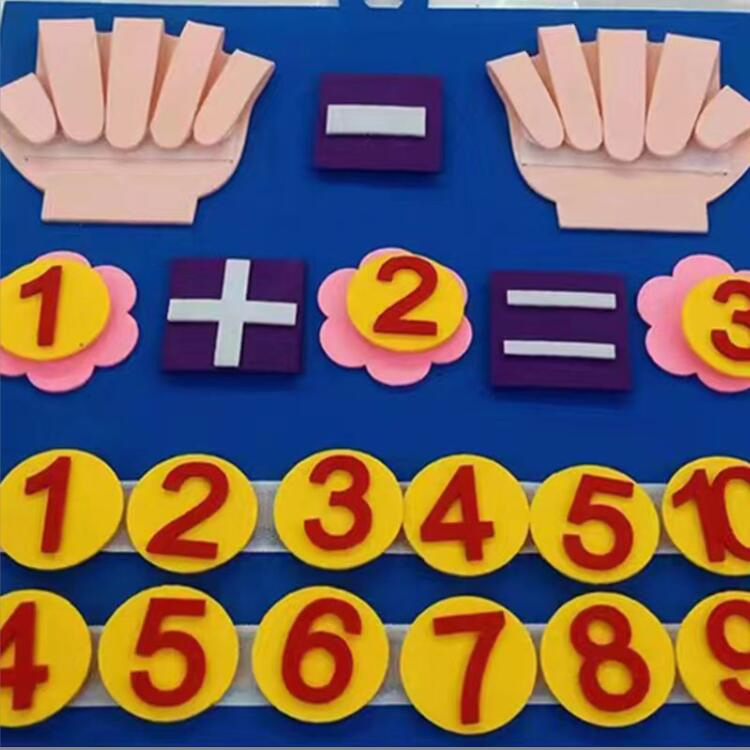 Juguetes educativos de fieltro para contar números con los dedos, aprendizaje de matemáticas para bebés y niños