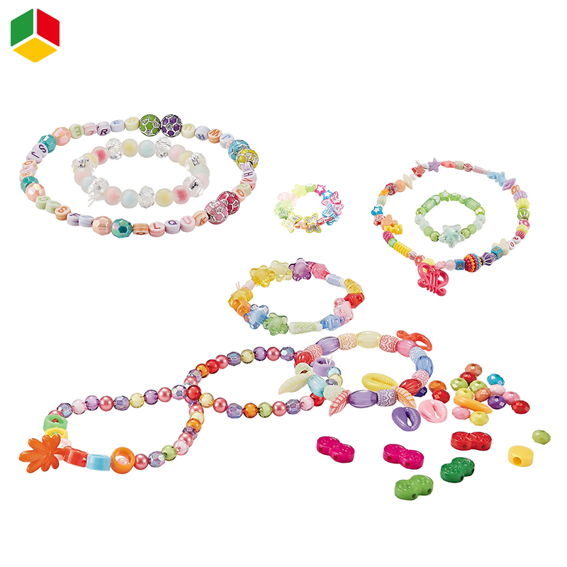 Kit de manualidades de joyería para niñas, colorido y educativo, con pulseras y collares hechos a mano, incluye cuentas de colores para hacer joyas