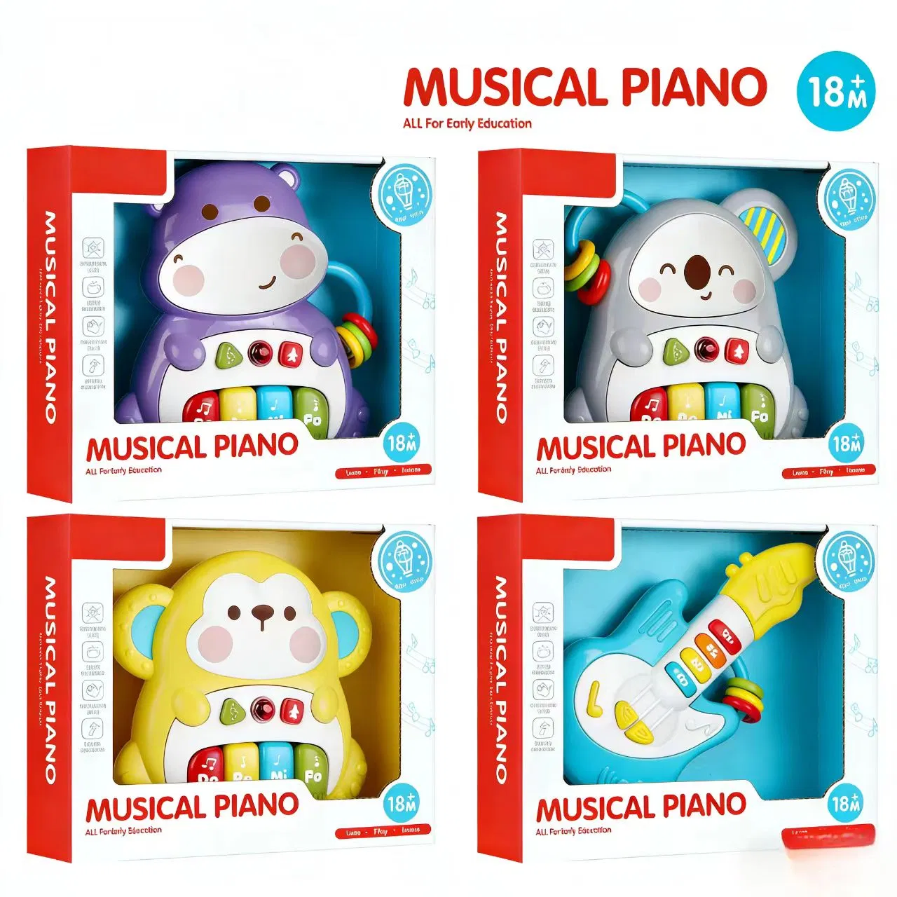 Juguetes de piano musical de alta calidad para bebés, juguetes electrónicos de enseñanza, juguetes de aprendizaje para bebés, juguetes sensoriales, juguete para bebés