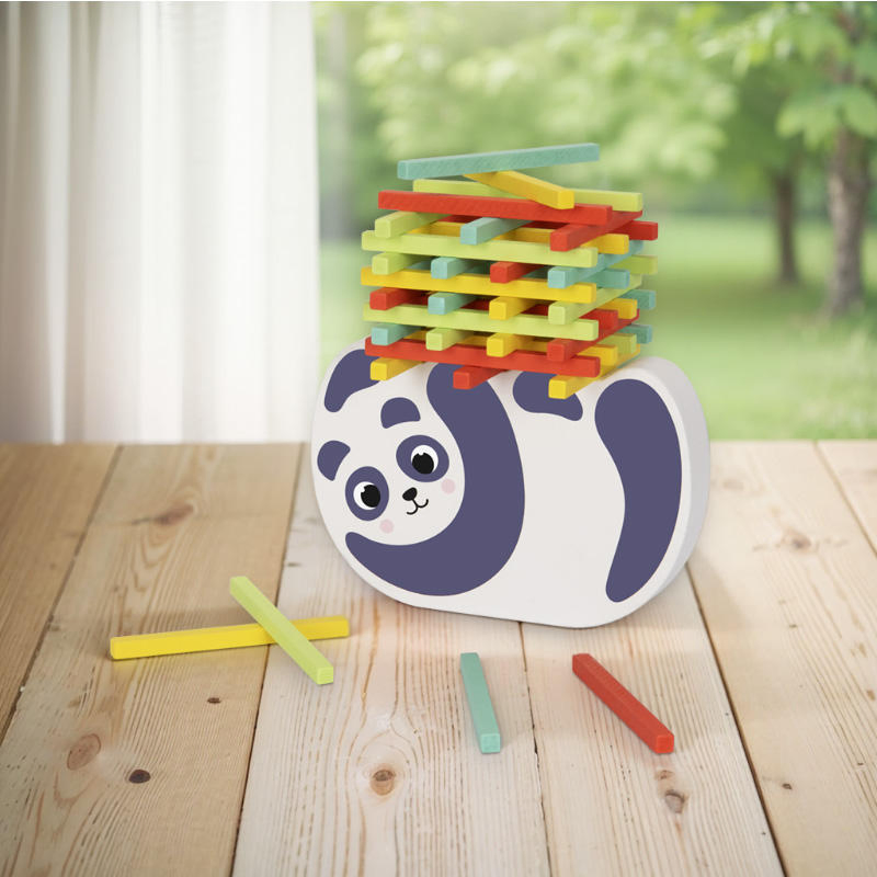 Juguetes de coordinación mano-ojo y cognición sensorial Montessori, bloques de apilamiento de madera para el aprendizaje temprano, juego de equilibrio