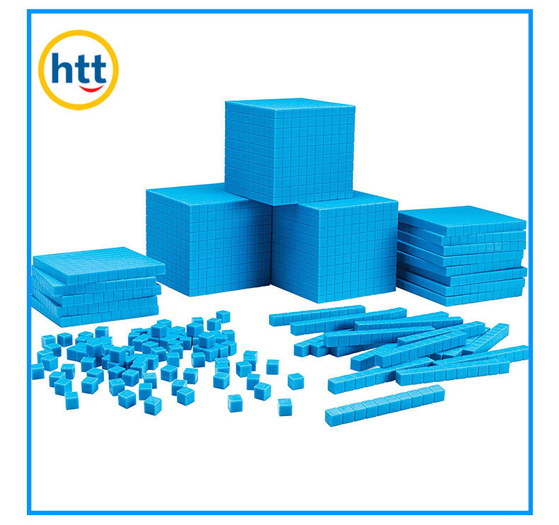 Bloques de Aprendizaje Matemático Base Ten de Plástico, Bloques de Base Ten de Plástico en Forma de Cubo Decímetro, Base 10 Ayudas de Enseñanza