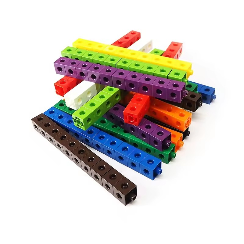 100PCS 10 Colores Cubos Plásticos Enlazables de Conteo para Niños Juguetes Educativos Fabricante