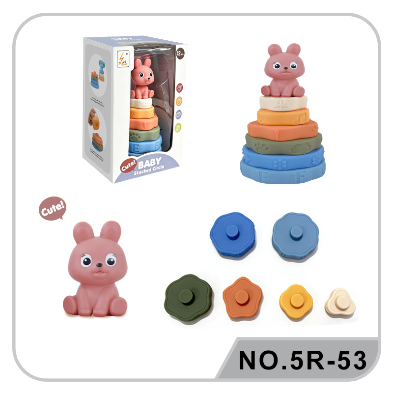 Anillos apilables de silicona suave para bebés, juguetes educativos de plástico para la primera infancia, aprendizaje temprano, cognición del color, motricidad fina, sensorial, Montessori, para niños