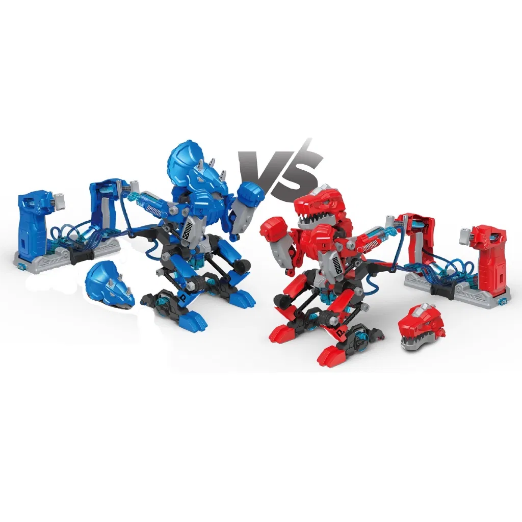 Juguetes educativos de diseño nuevo Xinbo para preescolar, juguetes de ciencia DIY de plástico 2 colores, set de dinosaurios de boxeo hidráulico para niños