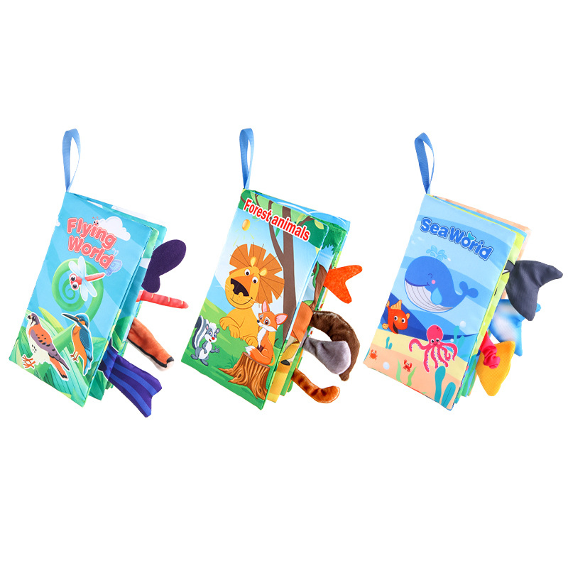 Libro de tela para bebés de desarrollo temprano al por mayor, táctil y sensorial