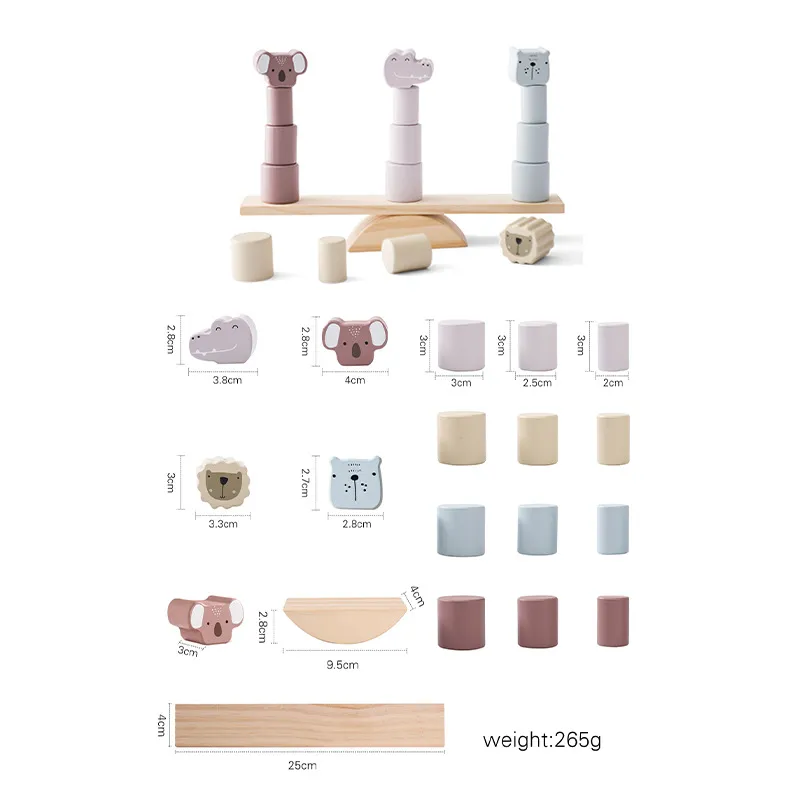 Juguetes de madera equilibrio elefante 6