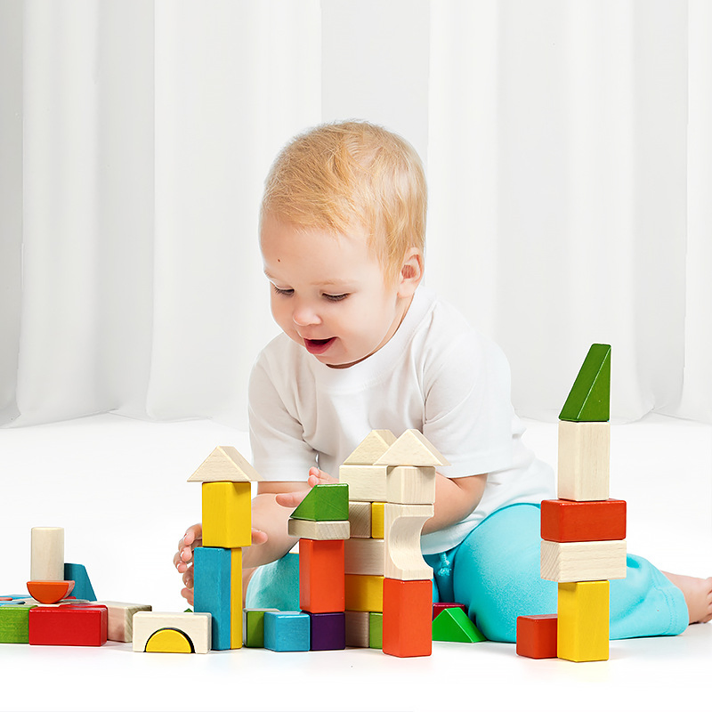 Bloques de Madera Coloridos Puzzle Desarrollo Juguetes de Educación Temprana