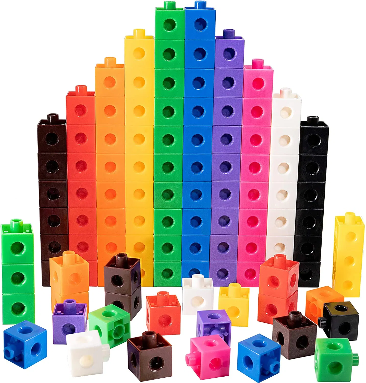 Juguete educativo de plástico rompecabezas para clasificar, contar y conectar cubos 2cm cubos enlazables