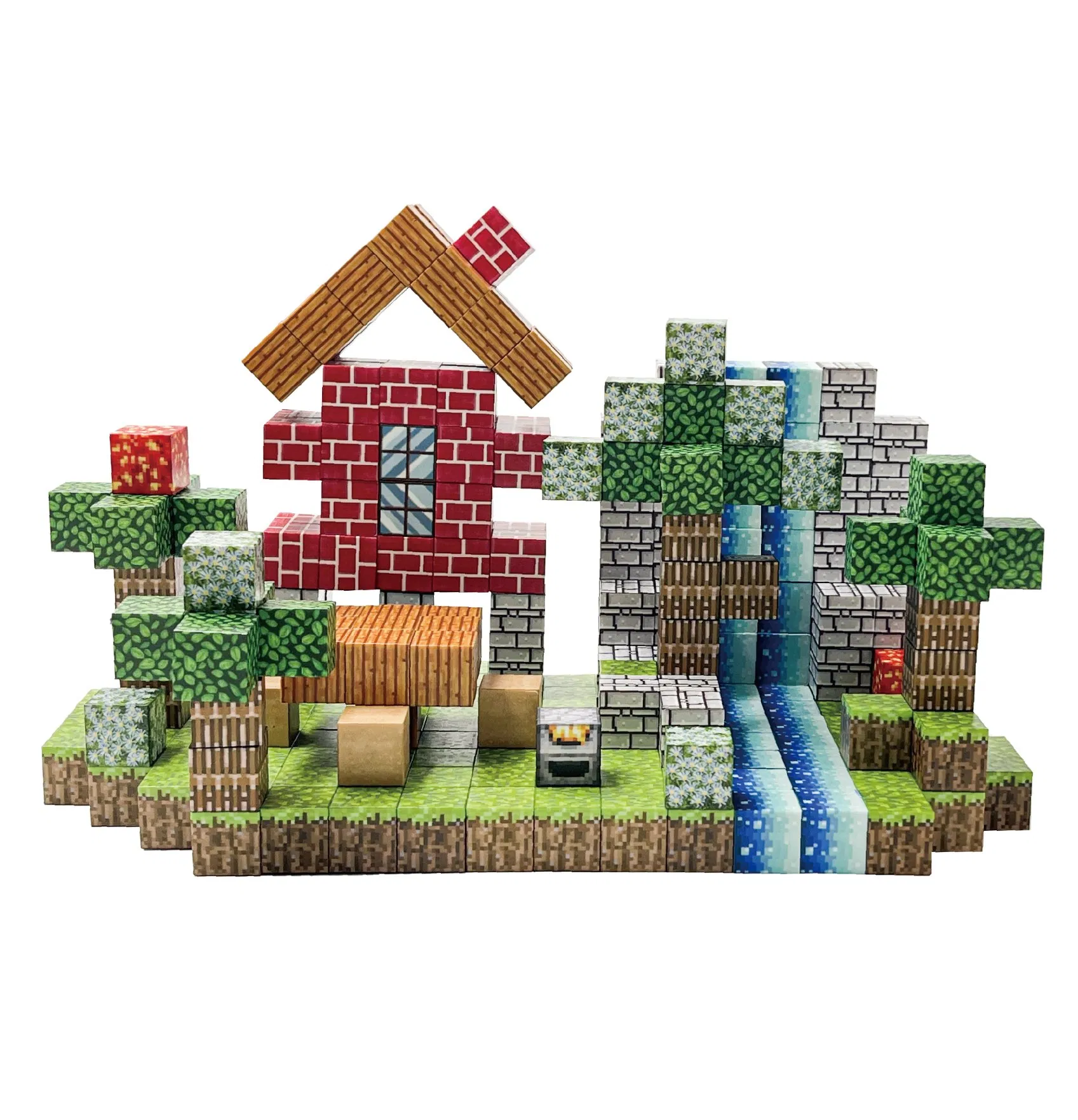 Cubos Magnéticos de Textura Pixel para Construcción Educativa STEM para Niños