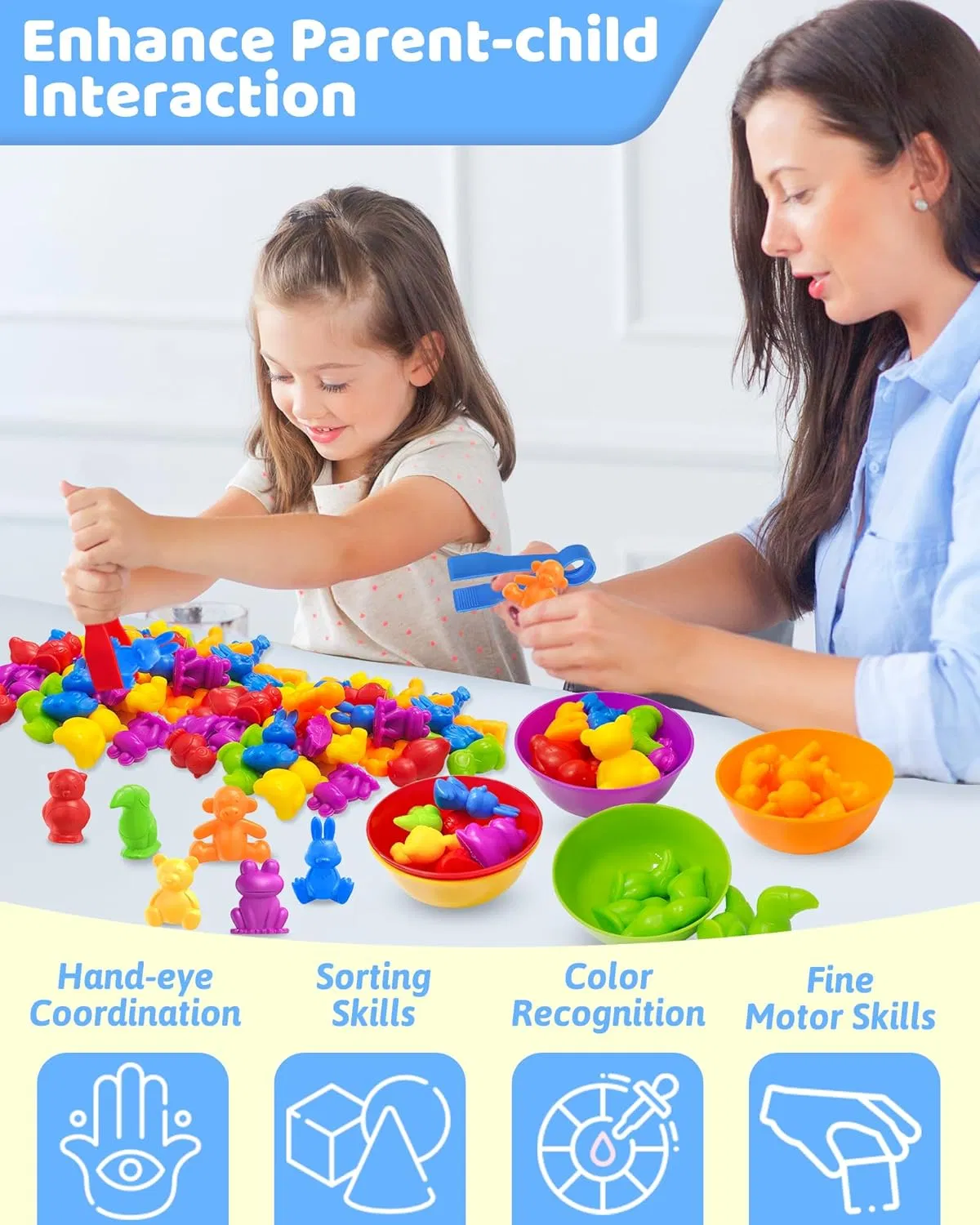 Contando Juguetes de Animales para Niños Actividades de Aprendizaje en Preescolar Sensory Educativas