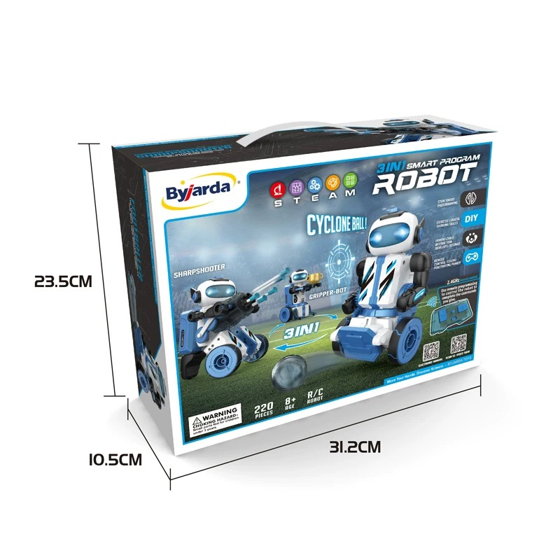 Xinbo 3 en 1 Programación STEM Educativa Ensamblaje Juguete de Robot Control Remoto