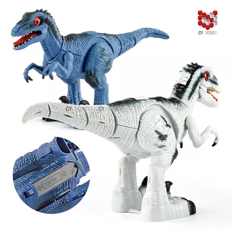 Juguete educativo eléctrico de dinosaurio Raptor ensamblado por uno mismo, juguetes de rompecabezas DIY, juguetes para niños, regalo para niños, juguete eléctrico RC de dinosaurio, regalo de juguete
