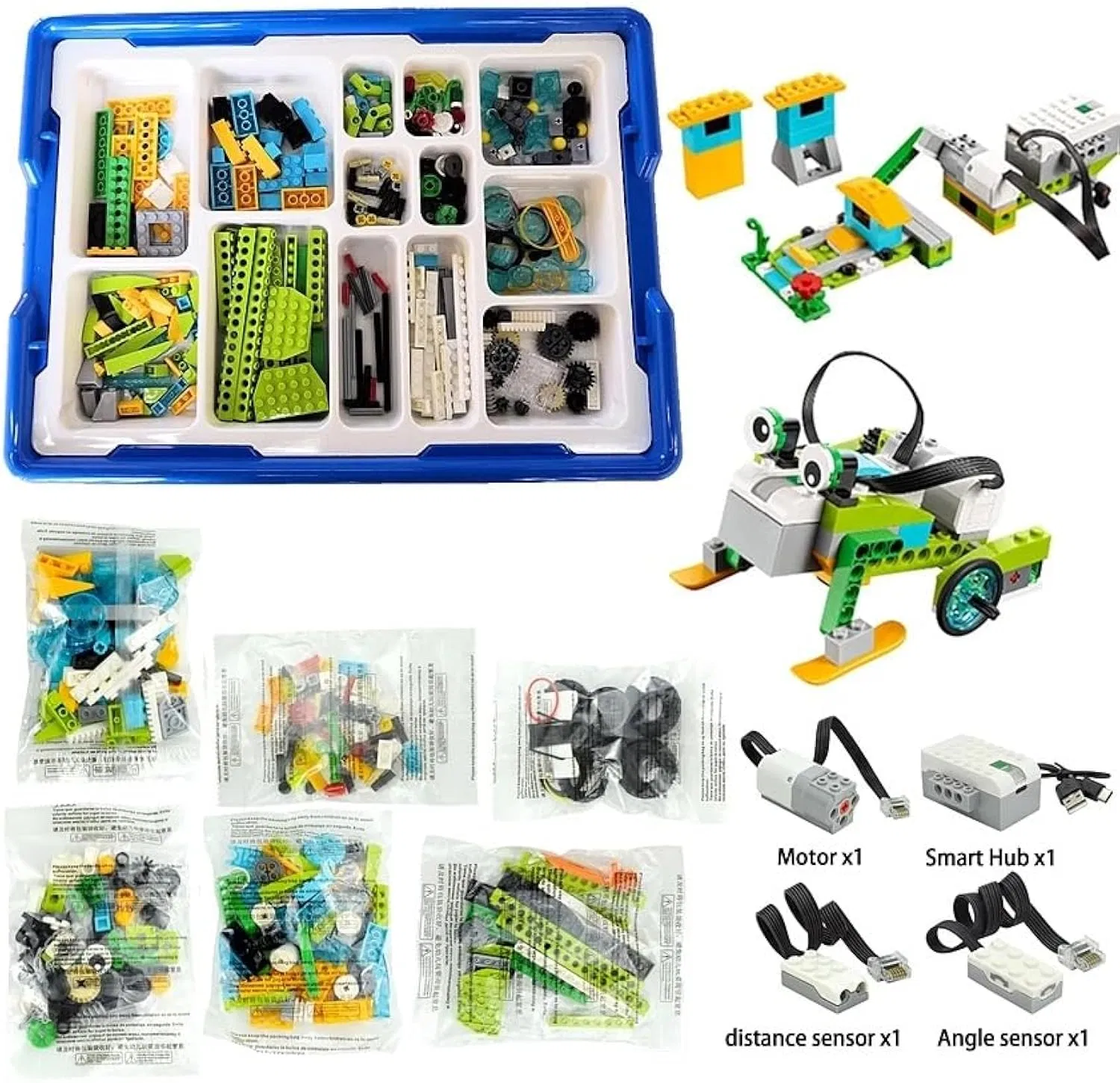 Kit de Construcción Robótica Interactiva de Steam 280 Compatible con PCS 45300 Wedo 2.0 Kit de Bloques de Aprendizaje para el Juego Educativo de Niños